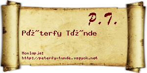 Péterfy Tünde névjegykártya