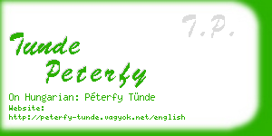 tunde peterfy business card